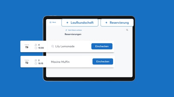 Auf dem Bild wird ein Tablet mit Pro gezeigt – ein Produkt von Quandoo für Restaurants